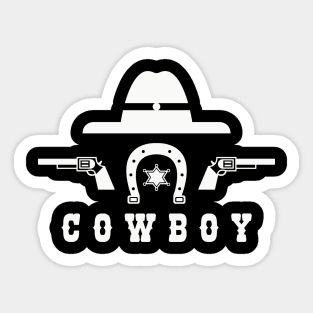 Cowboy (white) Sticker